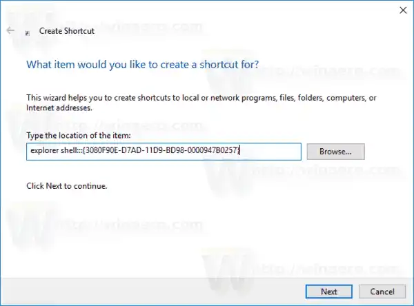 Lumikha ng Task View Shortcut Sa Windows 10