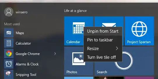 قائمة ابدأ في Windows 10 كلها غير مثبتة