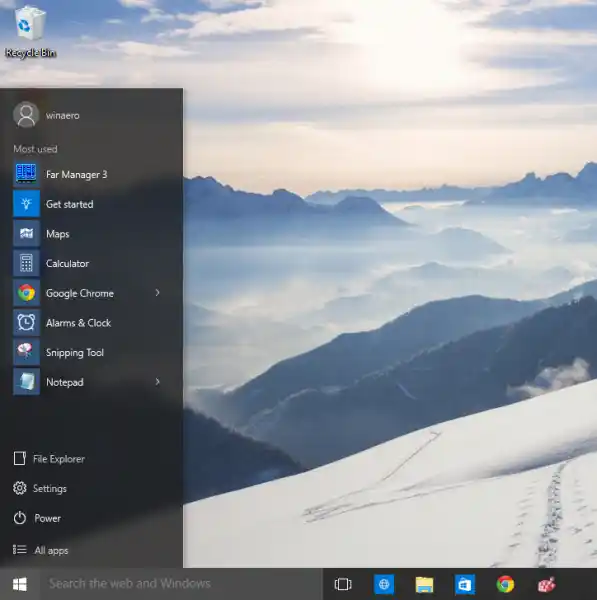 windows 10 satu kolom Tinggi menu Mulai