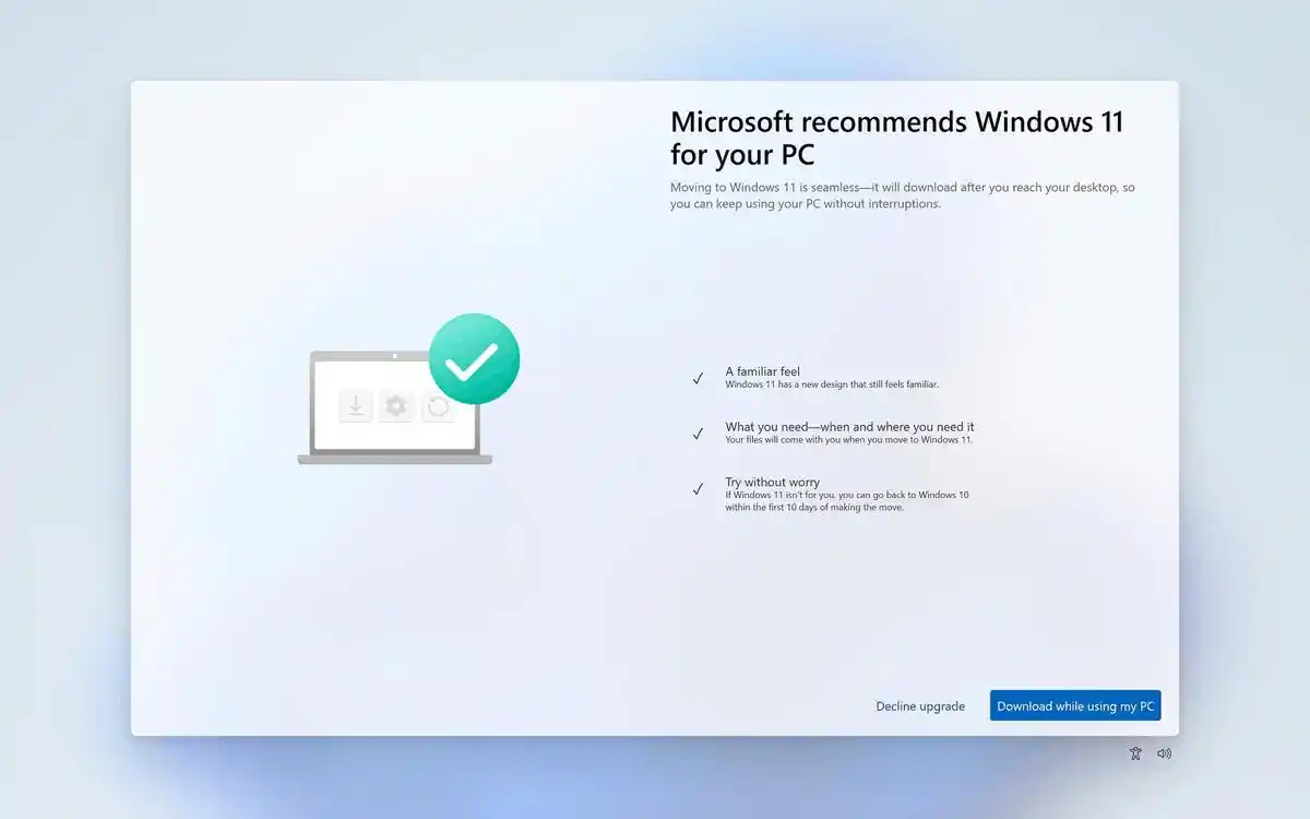 Windows 11 Upgrade Pop-up Drie