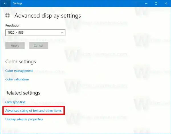 Tukar Saiz Teks Menu dalam Kemas Kini Pencipta Windows 10