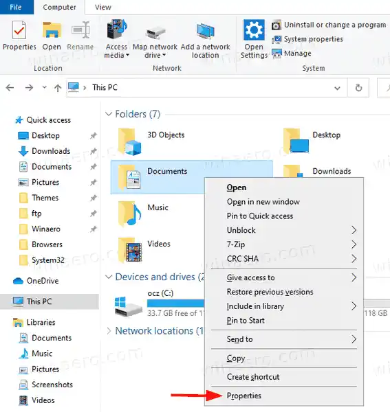 Ändern Sie die Ordnervorlage in Windows 10