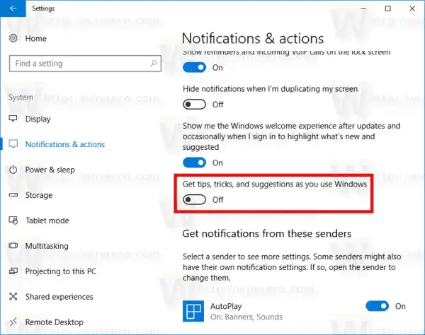 Disabilita Collega la notifica del telefono in Windows 10