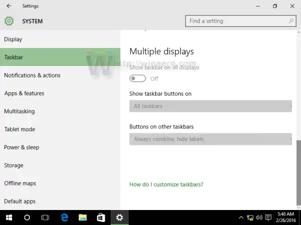 Barra de tasques de configuració de Windows 10 3