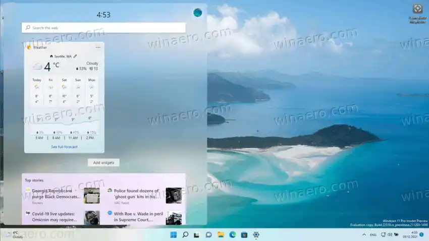 Wettervorhersage in der Windows 11-Taskleiste