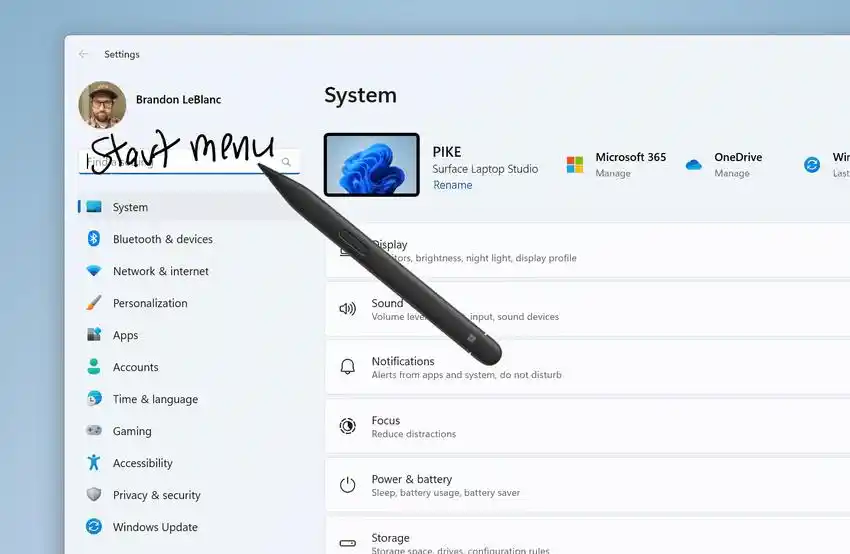 Configuración de tinta de Windows