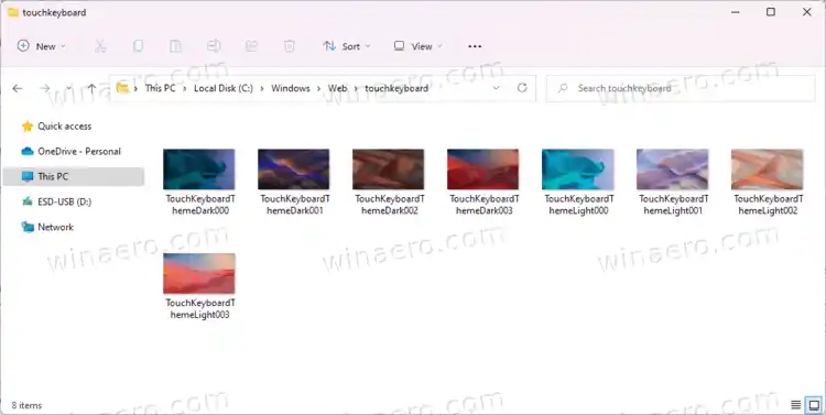 Tema de teclat tàctil de Windows 11