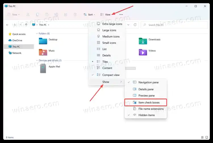 วิธีเปิดใช้งานช่องทำเครื่องหมายใน File Explorer ใน Windows 11