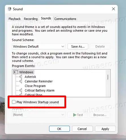 ปิดเสียงเริ่มต้นโดยใช้ Group Policy Tweak