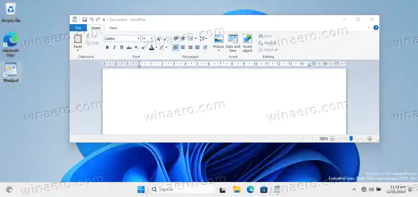 Windows 11 ahora elimina WordPad en la actualización de compilación