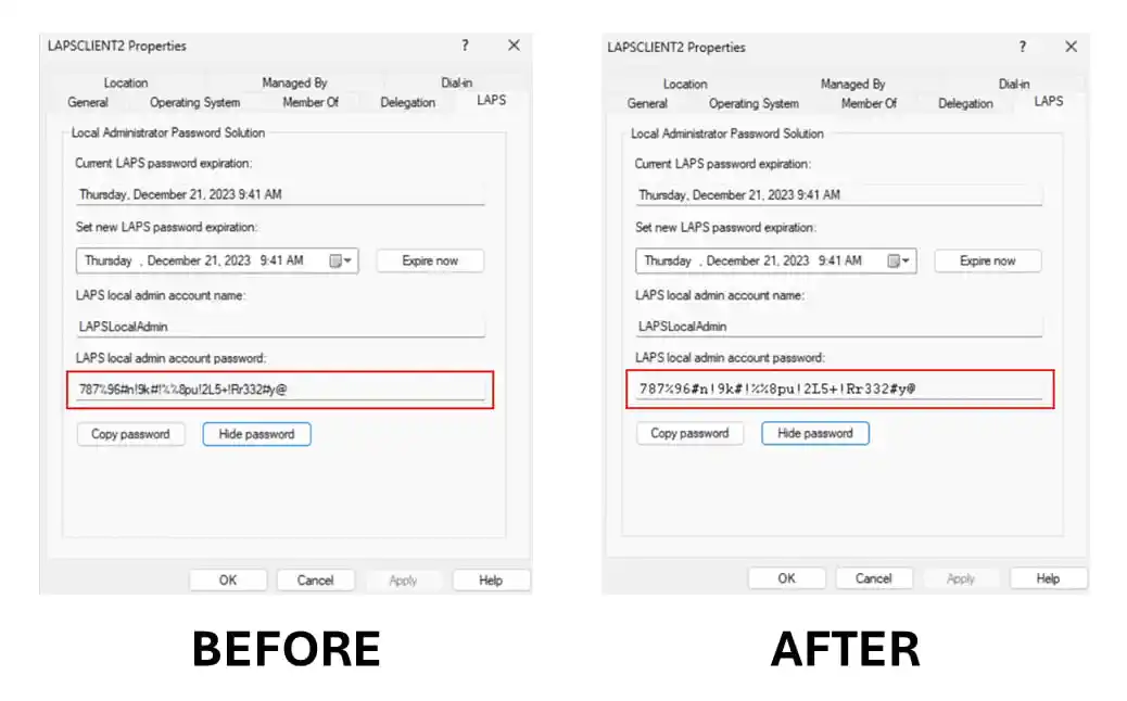 Impostazioni di complessità della passphrase della policy sui giri modificate