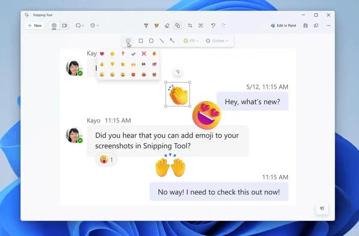 Microsoft merilis Snipping Tool dengan pengenalan kode QR dan anotasi emoji