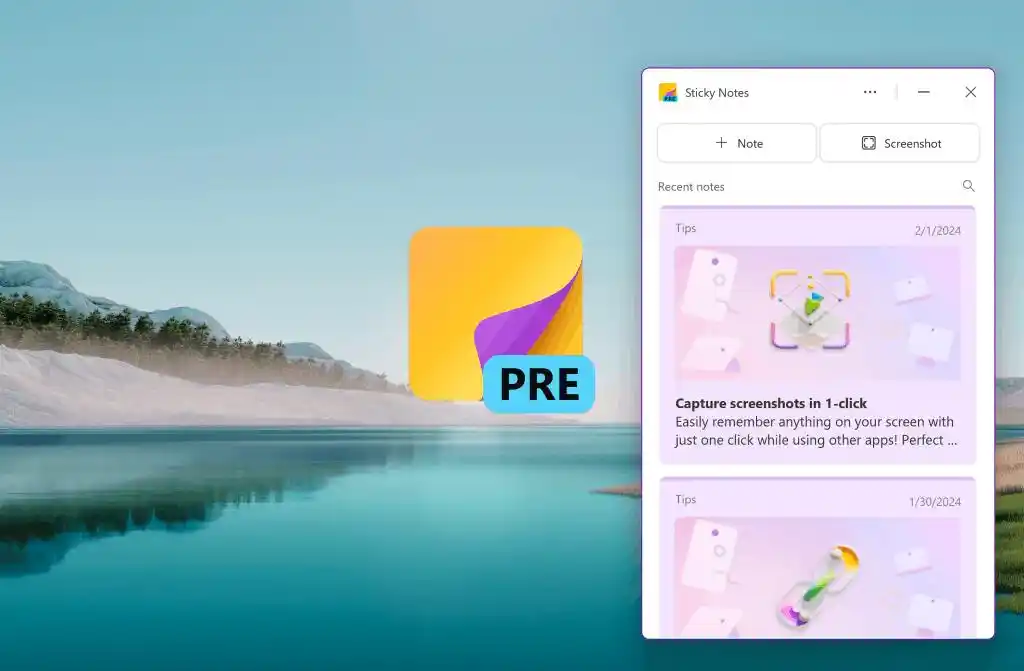 Microsoft testează acum noi Sticky Notes pentru Windows 11