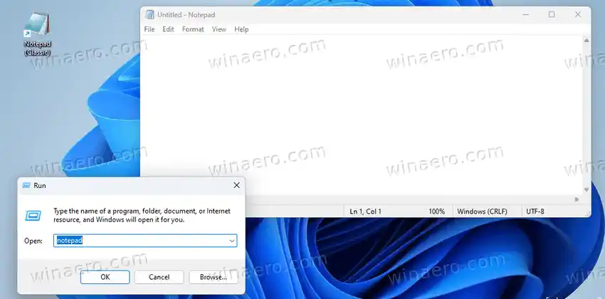 Obtenha o antigo bloco de notas clássico para Windows 11