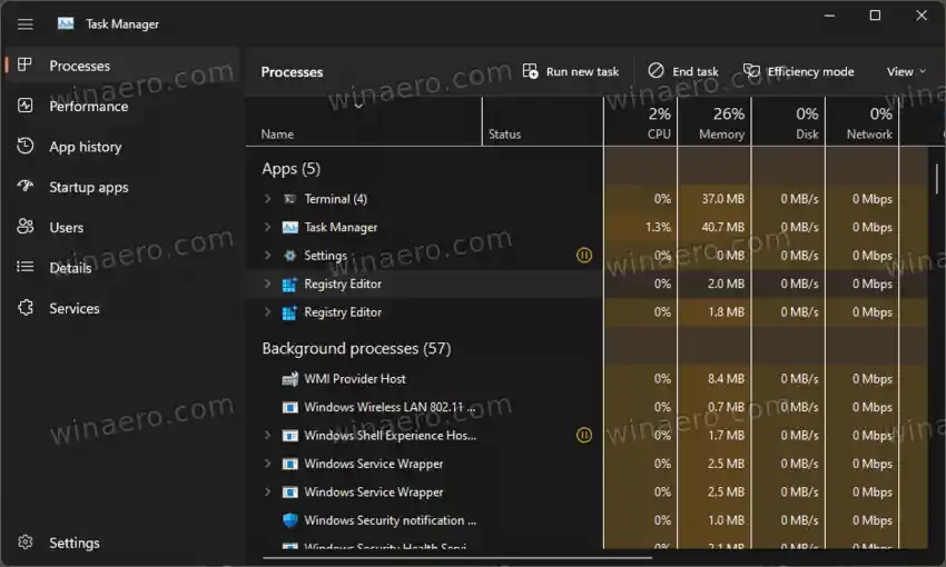 Task Manager i Windows 11 understøtter nu avancerede tastaturgenveje