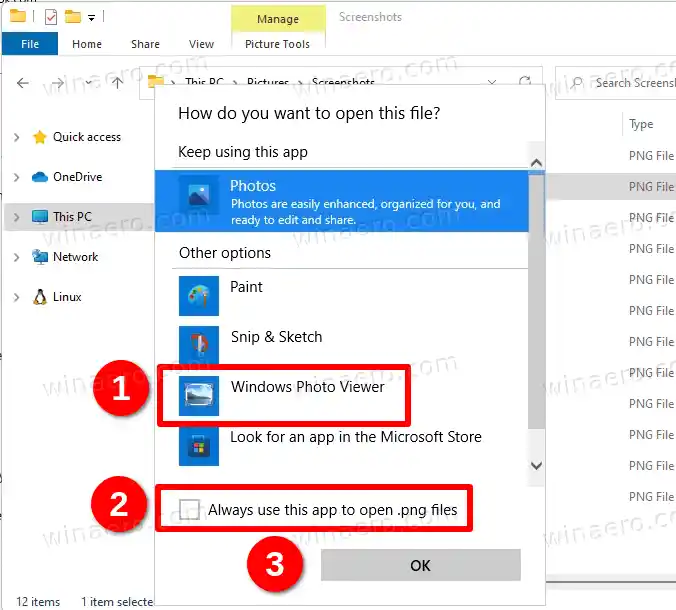 Windows Photo Viewer Previzualizare imagine în meniul contextual