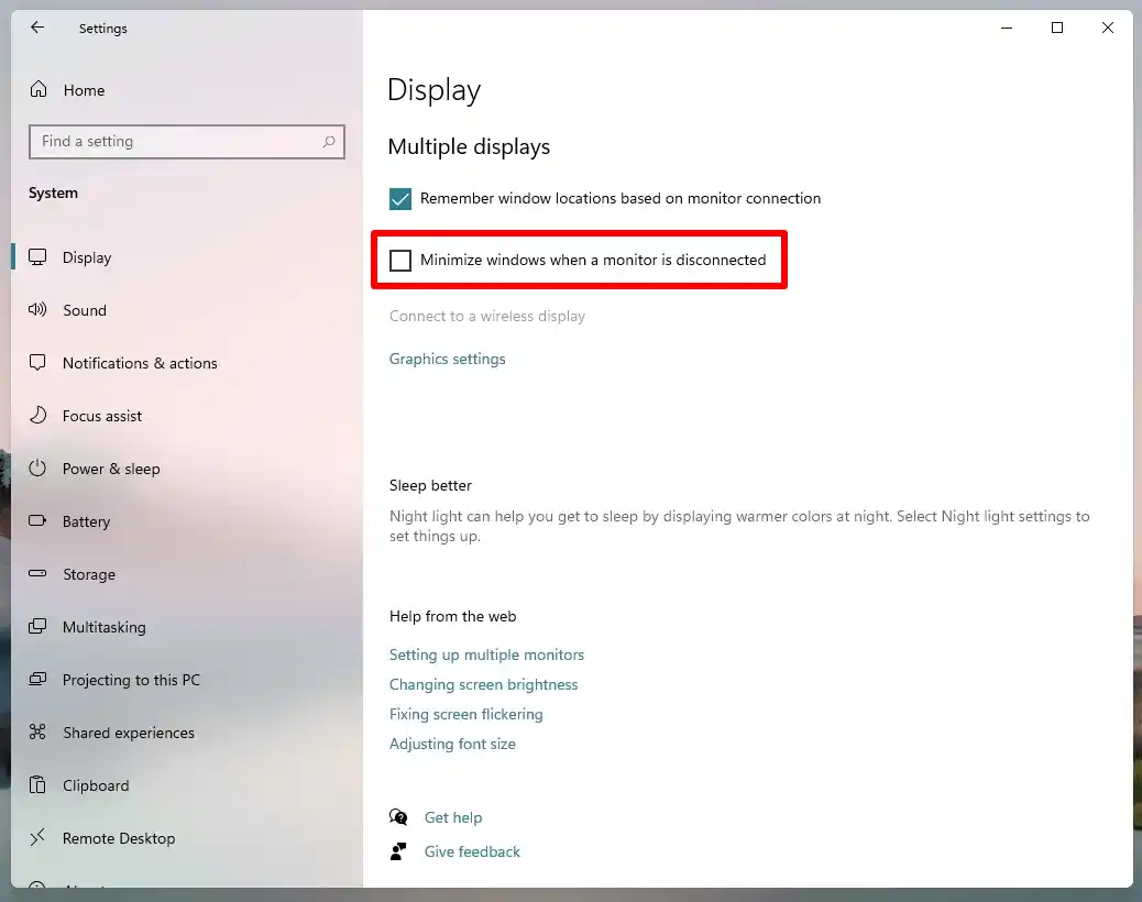 Windows 11: Nu minimizați Windows când monitorul este deconectat