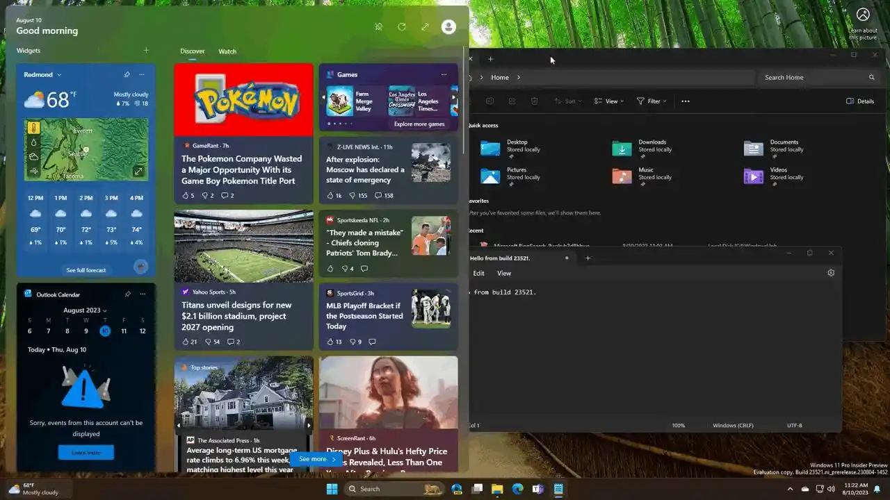 Zdaj lahko pripnete ploščo pripomočkov za Windows 11. To funkcijo omogočite tako