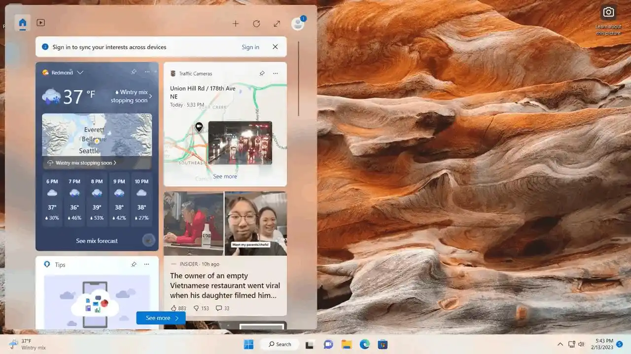 วิดเจ็ตใน Windows 11 เสถียรไม่ต้องใช้บัญชี Microsoft อีกต่อไป