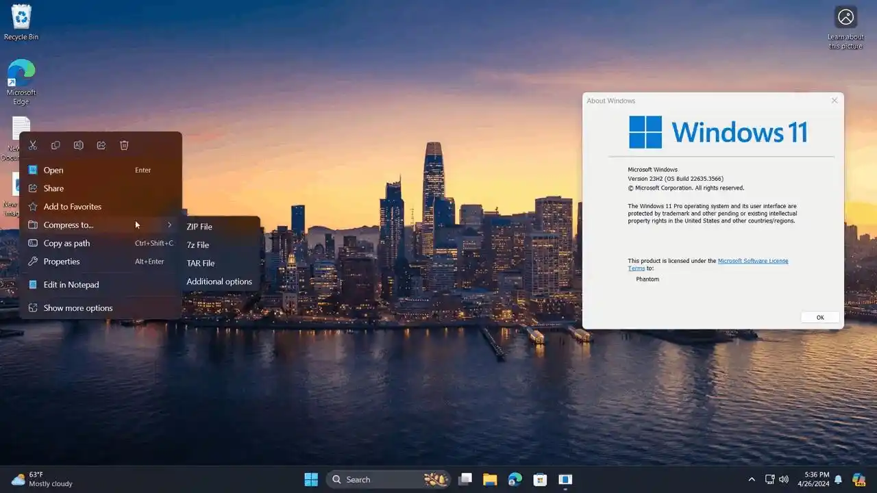 Możesz teraz tworzyć archiwa TAR i 7z w najnowszym systemie Windows 11 Beta