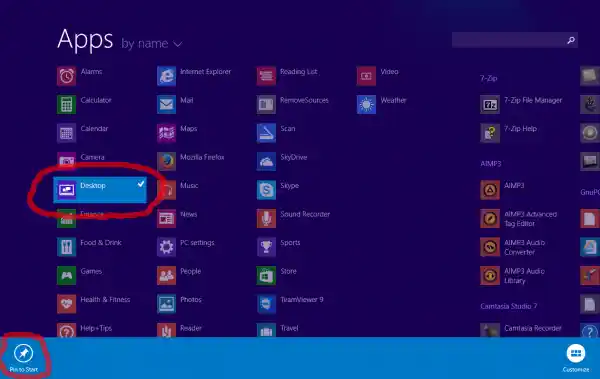 [Ret] Desktop Tile mangler på startskærmen i Windows 8.1