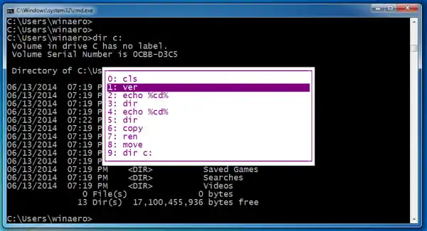 Teclas de acceso rápido del símbolo del sistema en Windows 8 y Windows 7